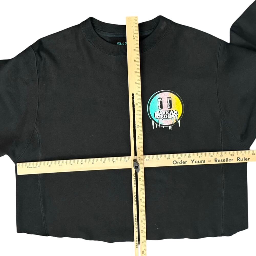 Arizona Iced Tea Black Have An Iced Day Cropped Crew Neck Sweatshirt size S - Picture 5 of 10